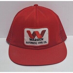 ATLAS BRAND WARREN AUTOMATIC TOOL CO VINTAGE TRUCKER SNAP BACK HAT MADE IN USA